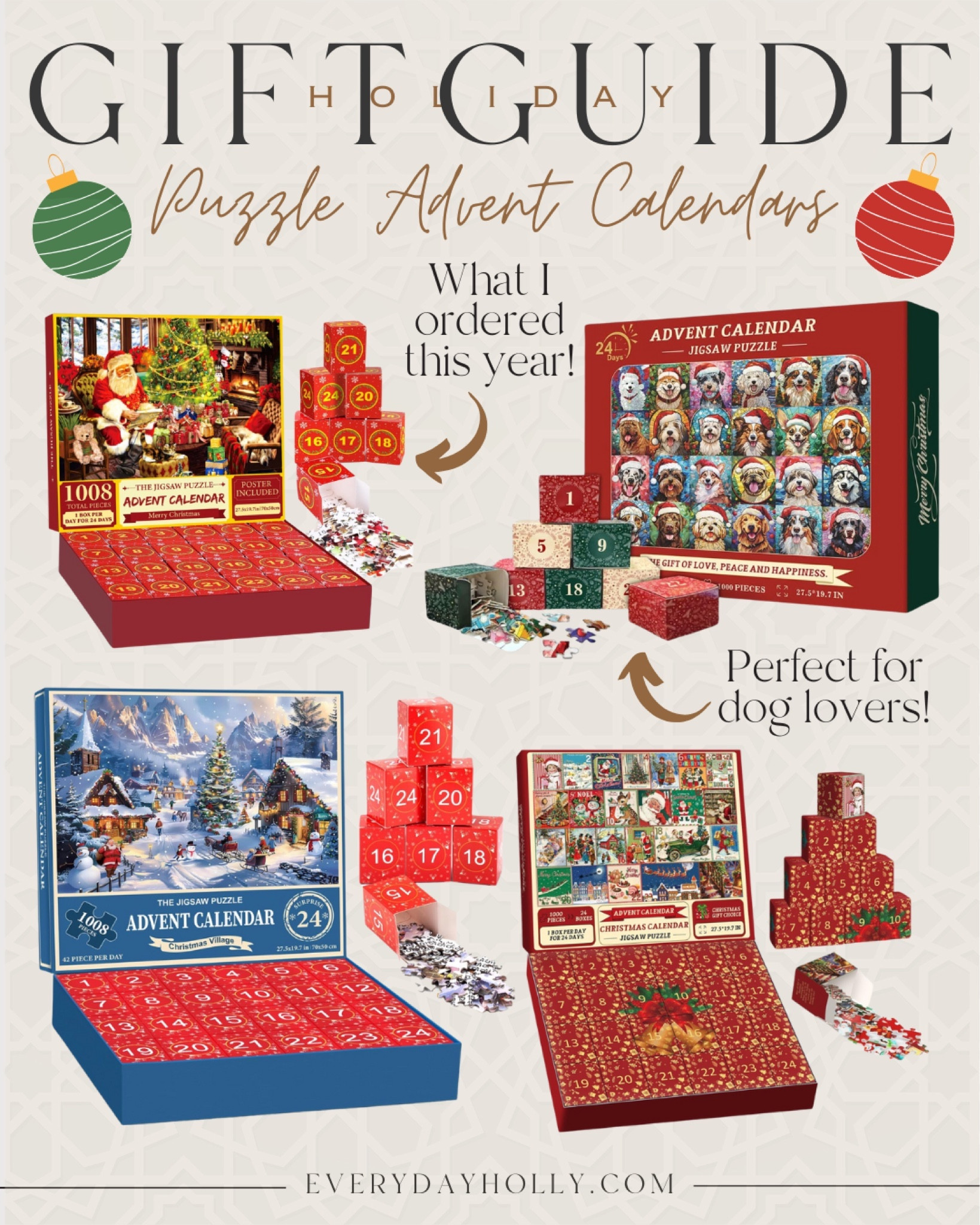 Puzzle Advent Calendar

Holidays  Christmas  advent calendar  puzzle lovers  gift for dog lover  Christmas gift  12 days of Christmas  puzzle  gift guide  gift idea  

#LTKSeasonal #LTKhome