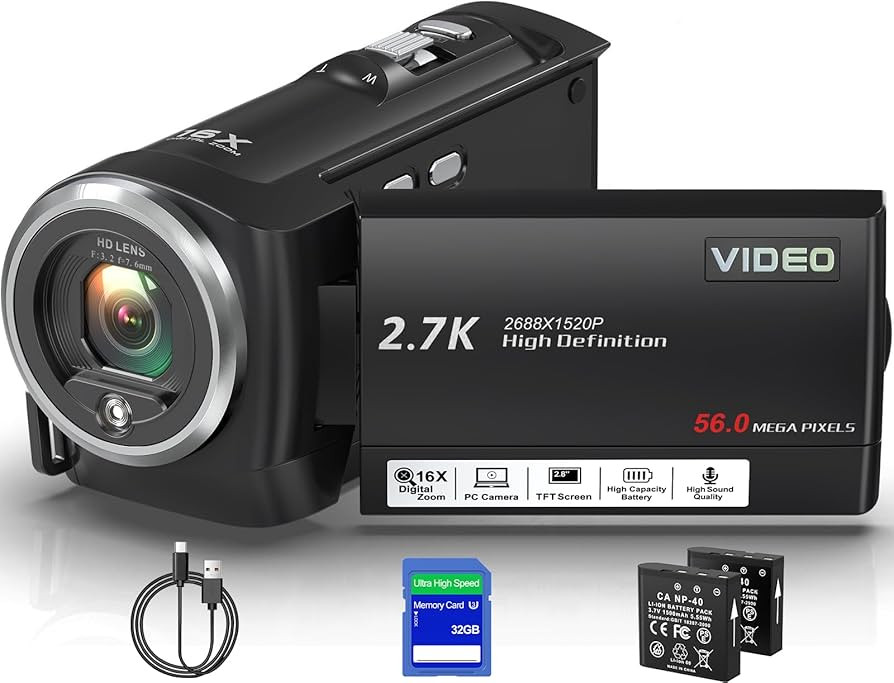 Camcorder Video Camera QHD 2.7K 56MP 16X Digital Zoom Vlogging Camera with LED Fill Light for You... | Amazon (US)