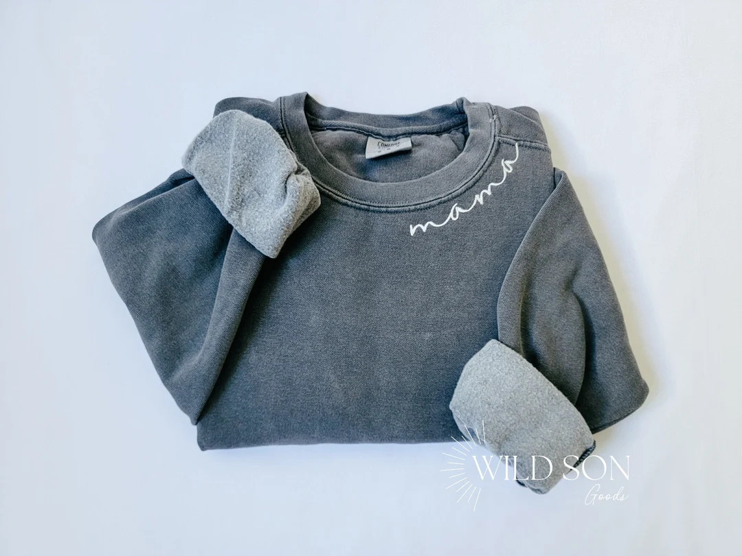 Custom Comfort Colors Sweatshirt-embroidered - Etsy | Etsy (US)