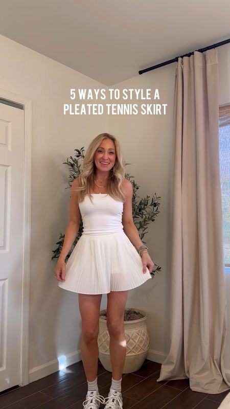 Five ways to style a tennis skort for summer! Pleated tennis skirt- runs tts! Mine is only $36! 

#LTKSeasonal #LTKFindsUnder50 #LTKStyleTip