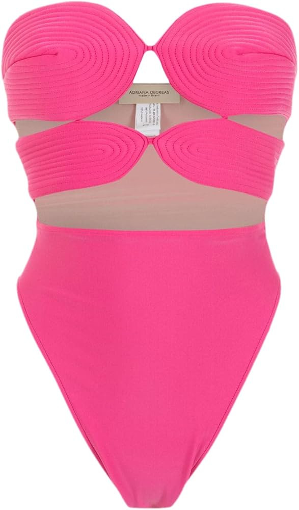 Amazon.com: ADRIANA DEGREAS, Solid High-Leg Matelasse Swimsuit, Medium, Off White : Luxury Stores | Amazon (US)