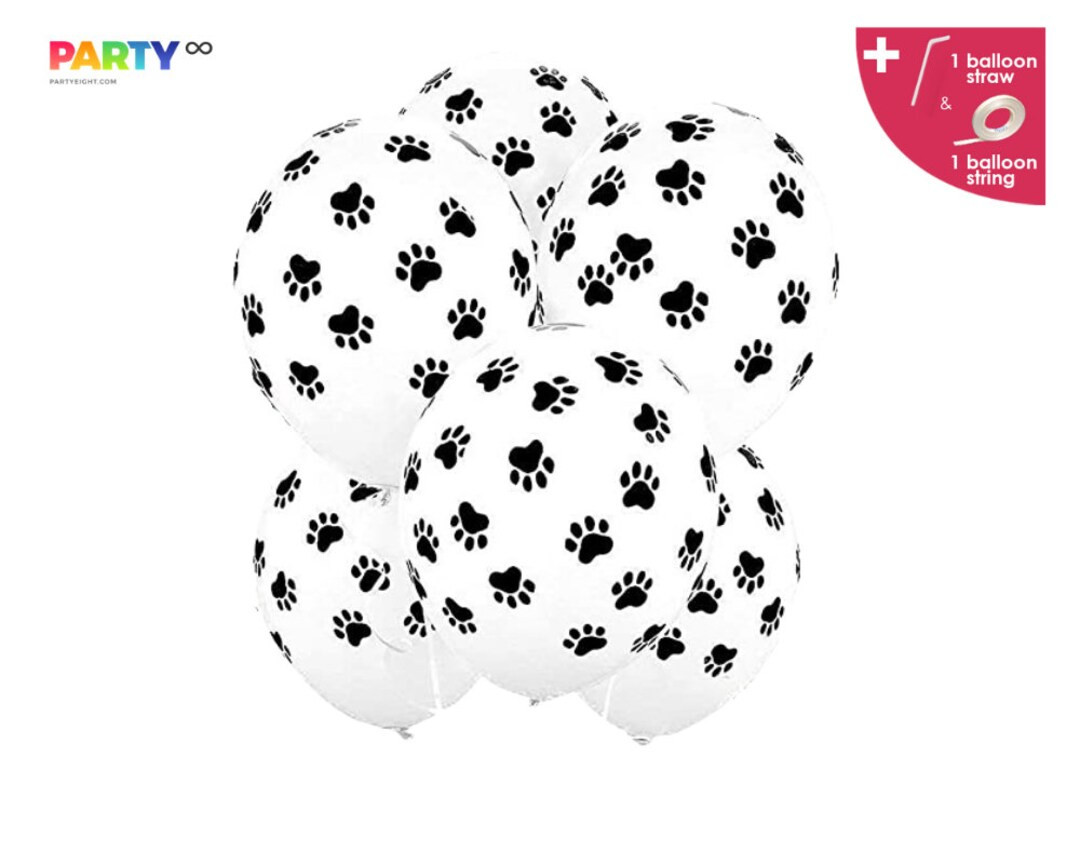 Paw Print Balloons Bouquet Dog Birthday Party Decorations Balloons Paw Patrol Black Paw Balloon P... | Etsy (US)