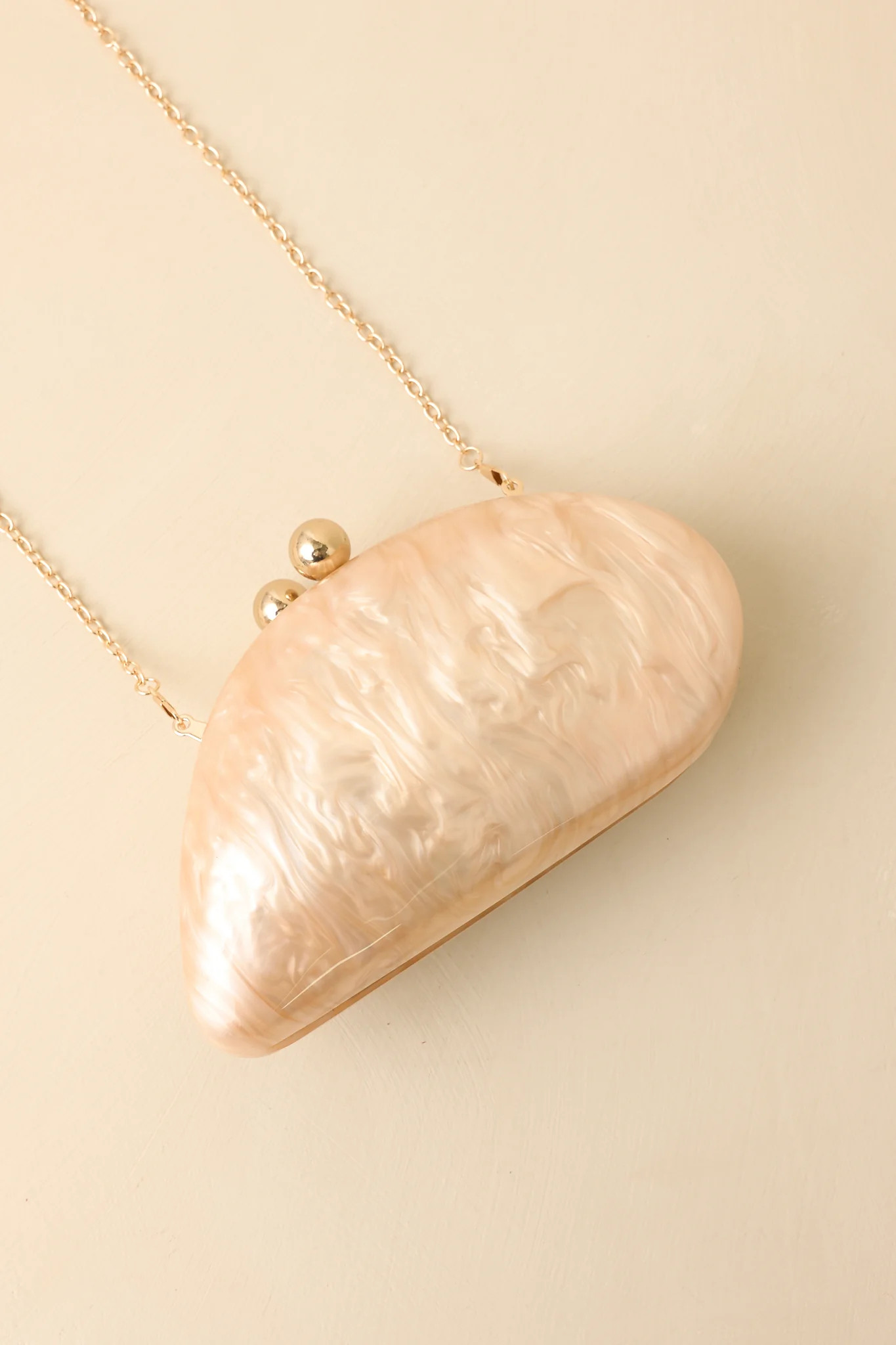 Shining Moment Beige Marble Clutch | Red Dress