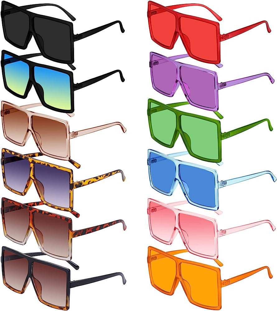 URATOT Oversized Square Sunglasses Flat Top Fashion Sunglasses Retro Shades Sunglasses for Women ... | Amazon (US)