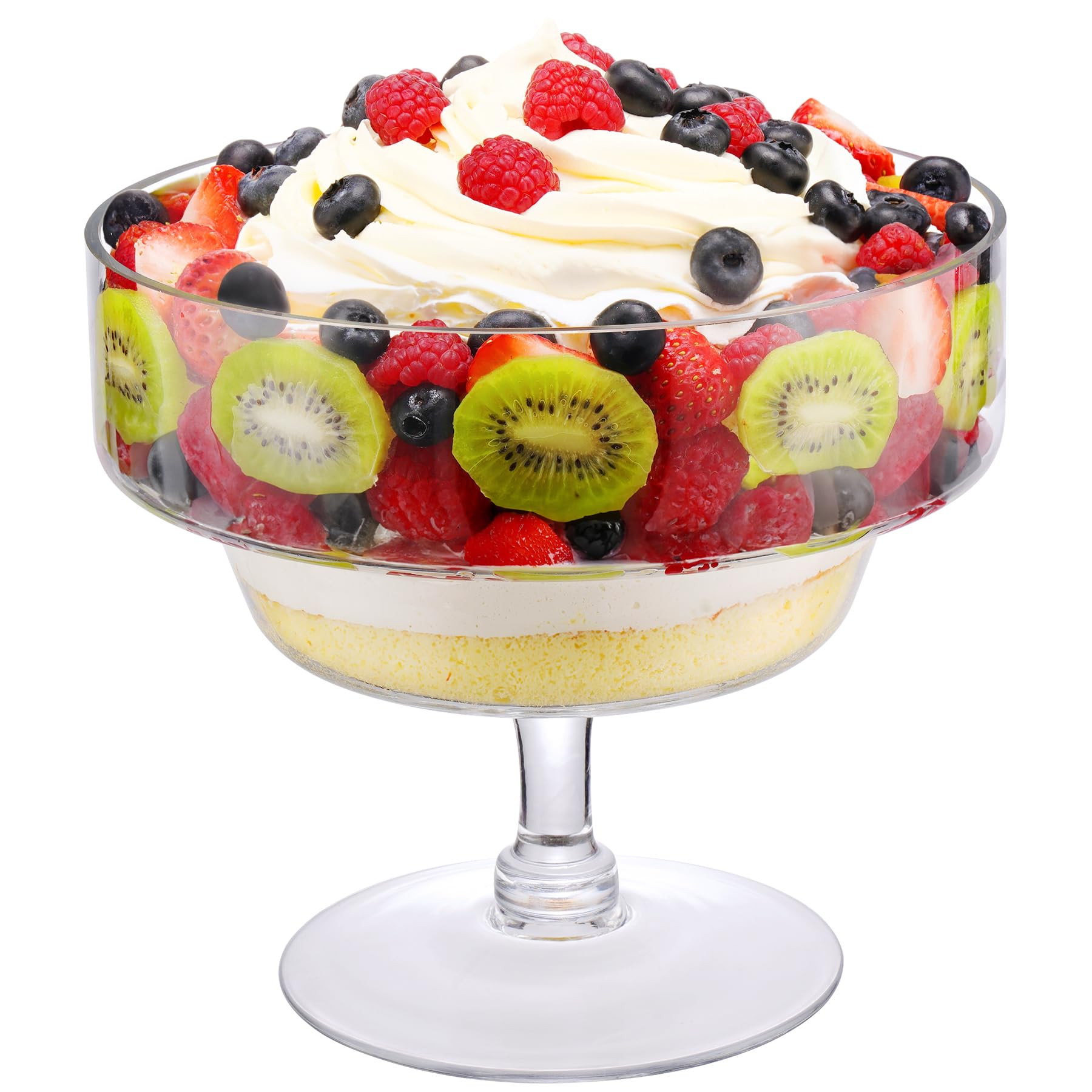 NiHome 110OZ Clear Glass Trifle Bowl for Layered Desserts, Jellies, Salads, Cold Dishes, Fruit Bo... | Amazon (US)