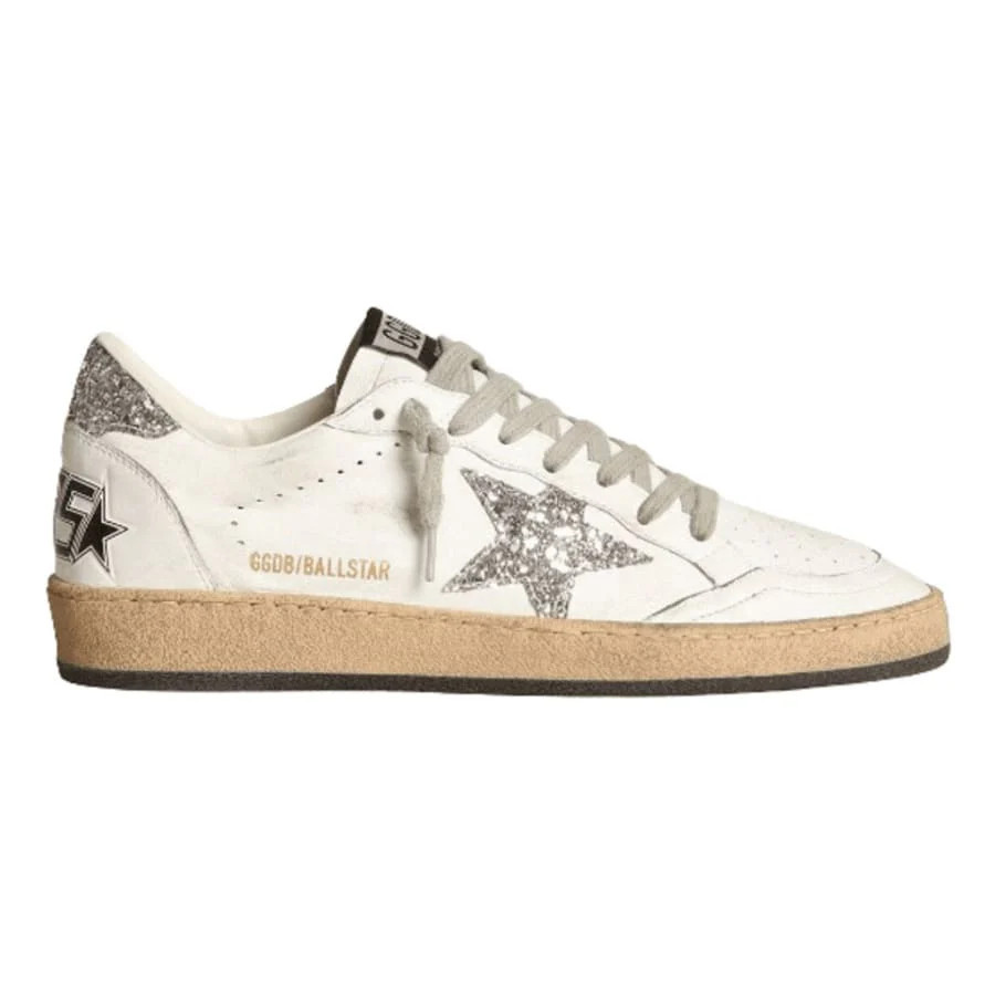 Golden Goose Ball Star Silver Glitter Star and Heel Tab Women's Sneakers | Shop Simon