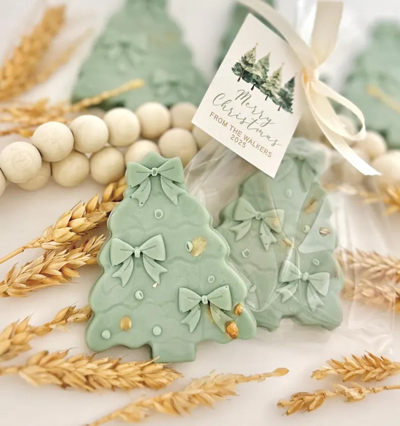 Honey Oatmeal Christmas Tree Soaps Bulk - Handmade Holiday Gifts, Coworker Party Favors, Stocking... | Etsy (US)