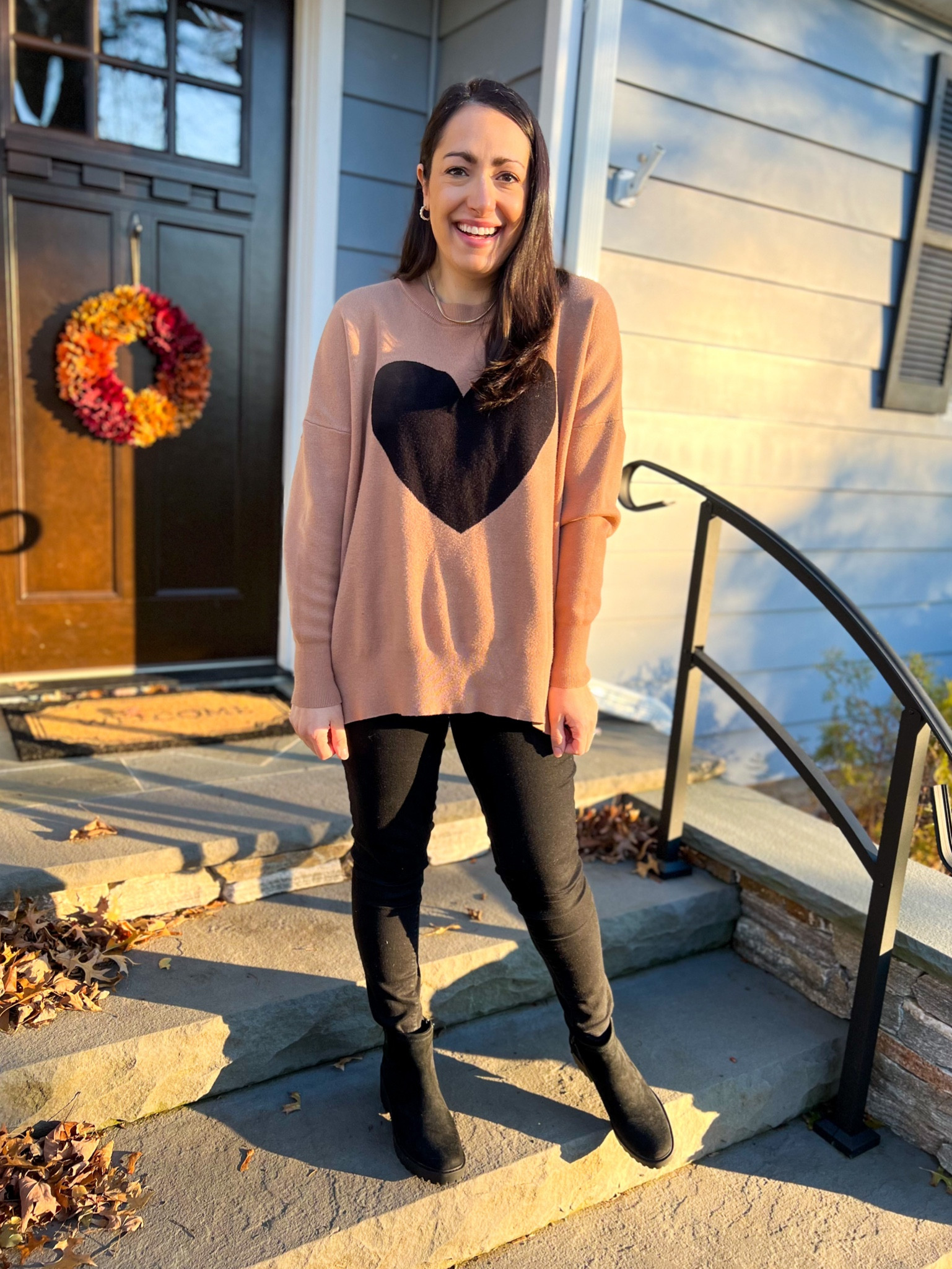 Amazon heart sweater: medium
Maternity jeans: size 2
Boots: sized up half 

#LTKunder50 #LTKstyletip #LTKCyberweek
