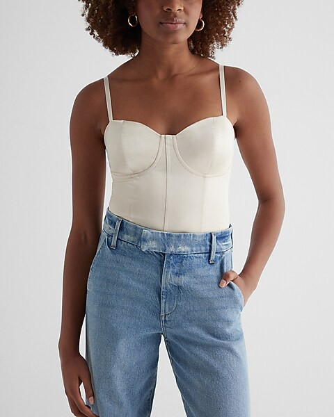 Body Contour Satin Corset Cami With Bra Cups | Express