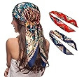 Senker Fashion 35" Head Scarf for Women, Pirate Costume Accessories Silk Red Bandana for Hair Wra... | Amazon (US)