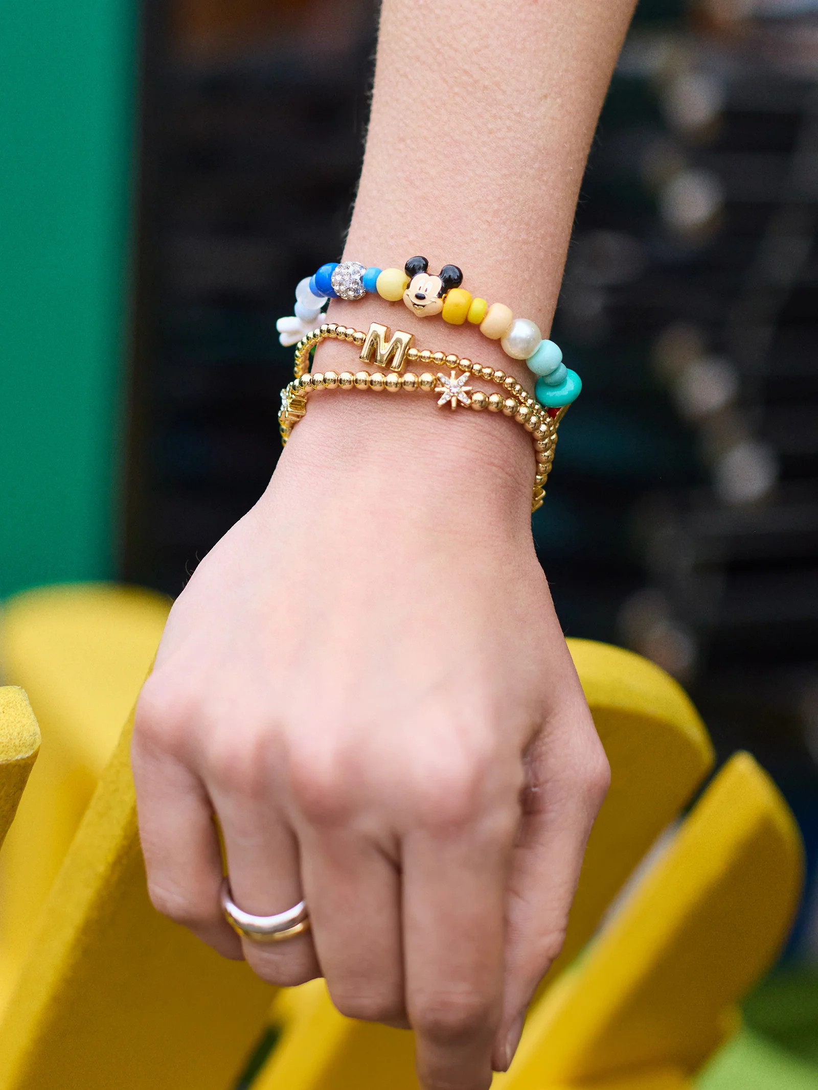 Disney Mickey Mouse Beaded Multicolored Charm Bracelet - Mickey Mouse | BaubleBar