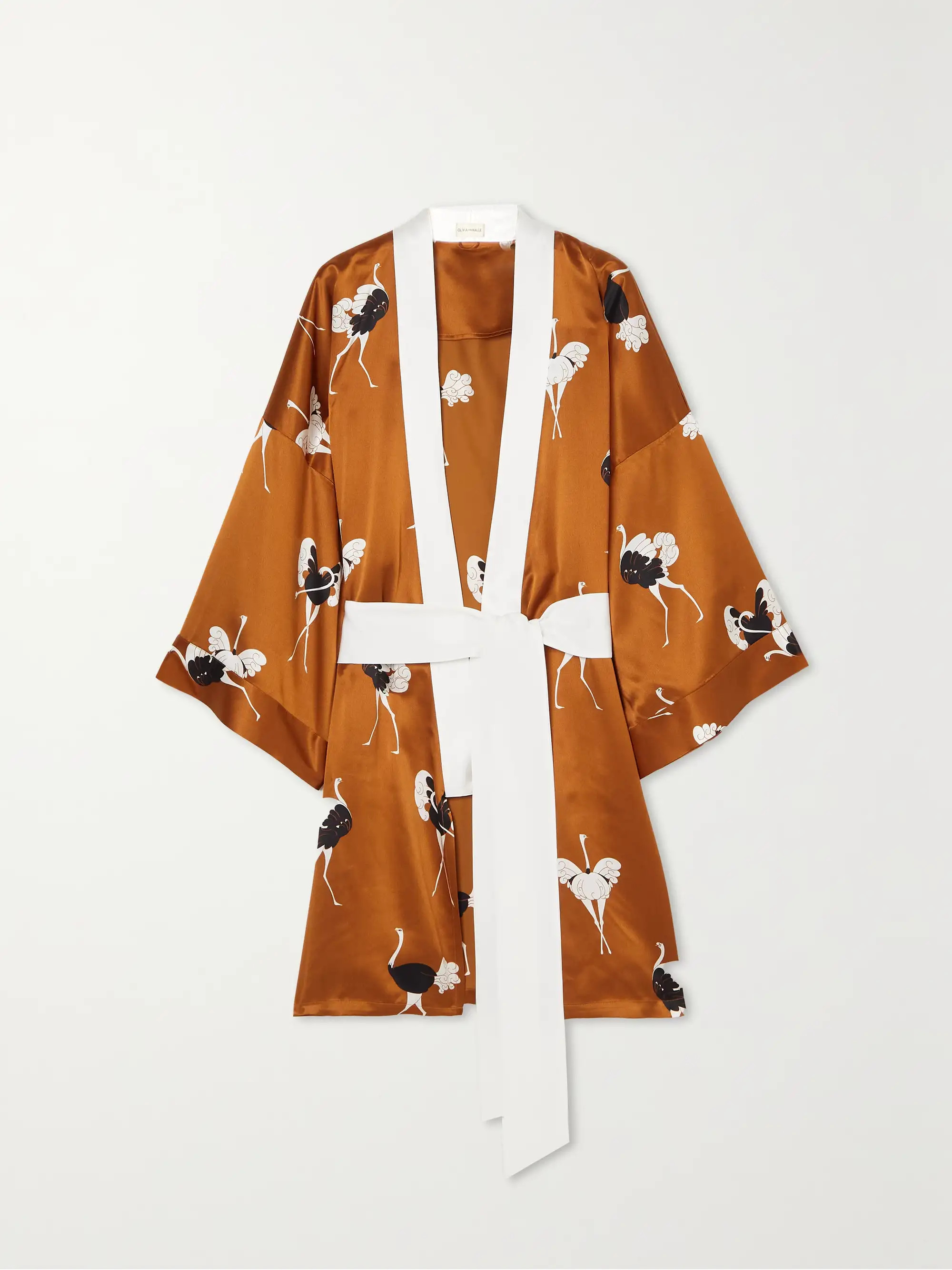 Mimi belted printed silk-satin robe | NET-A-PORTER (US)