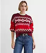 Colorblock Fair Isle Sweater | LOFT