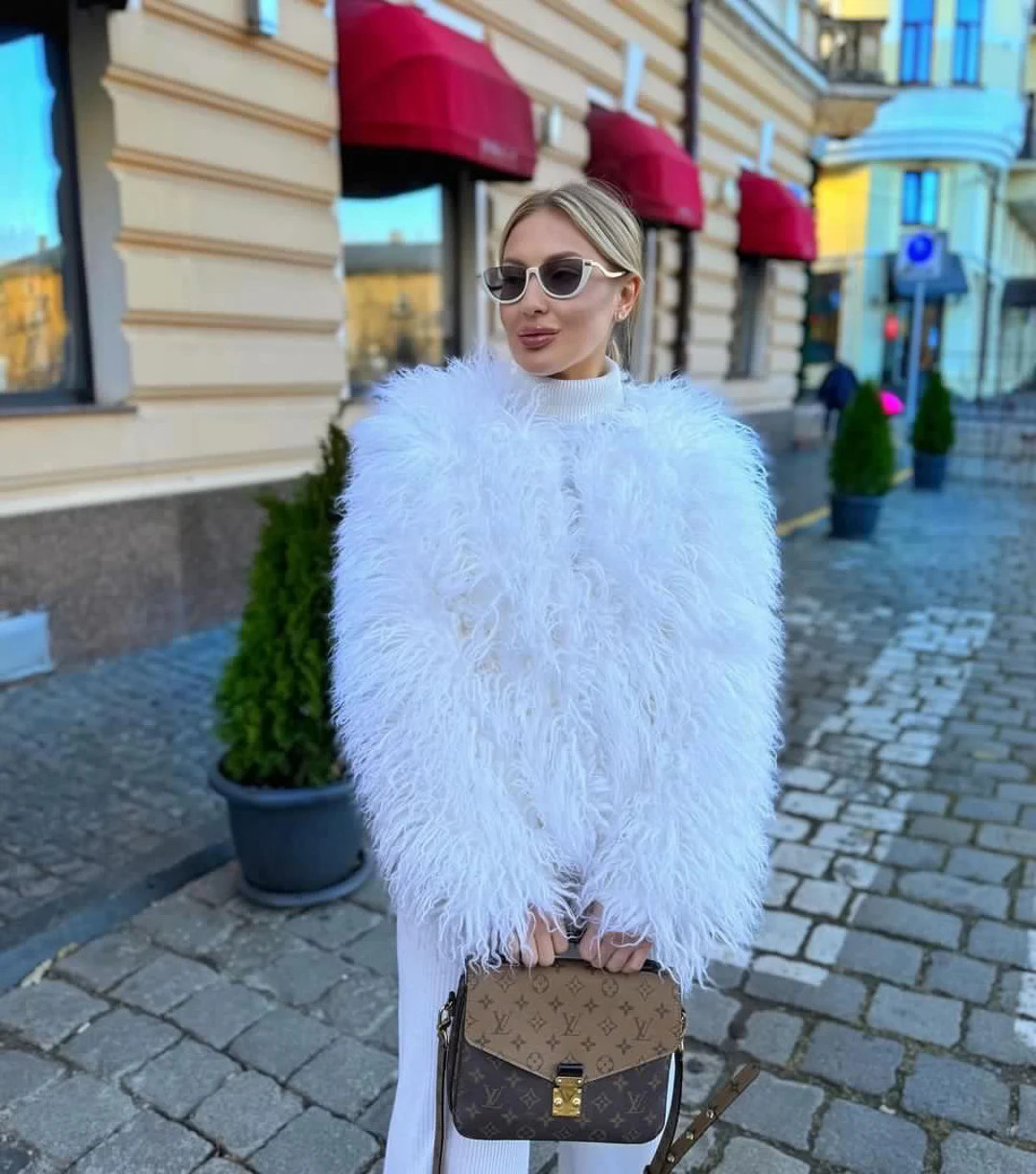 White Faux Fur Wedding Cape: Shaggy Mongolian Style Coat - Etsy | Etsy (US)