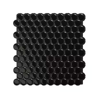 Smart Tiles  Peel and Stick Backsplash, Penny Nora 4-Pack Black 9-in x 9-in Glossy Resin Peel & ... | Lowe's