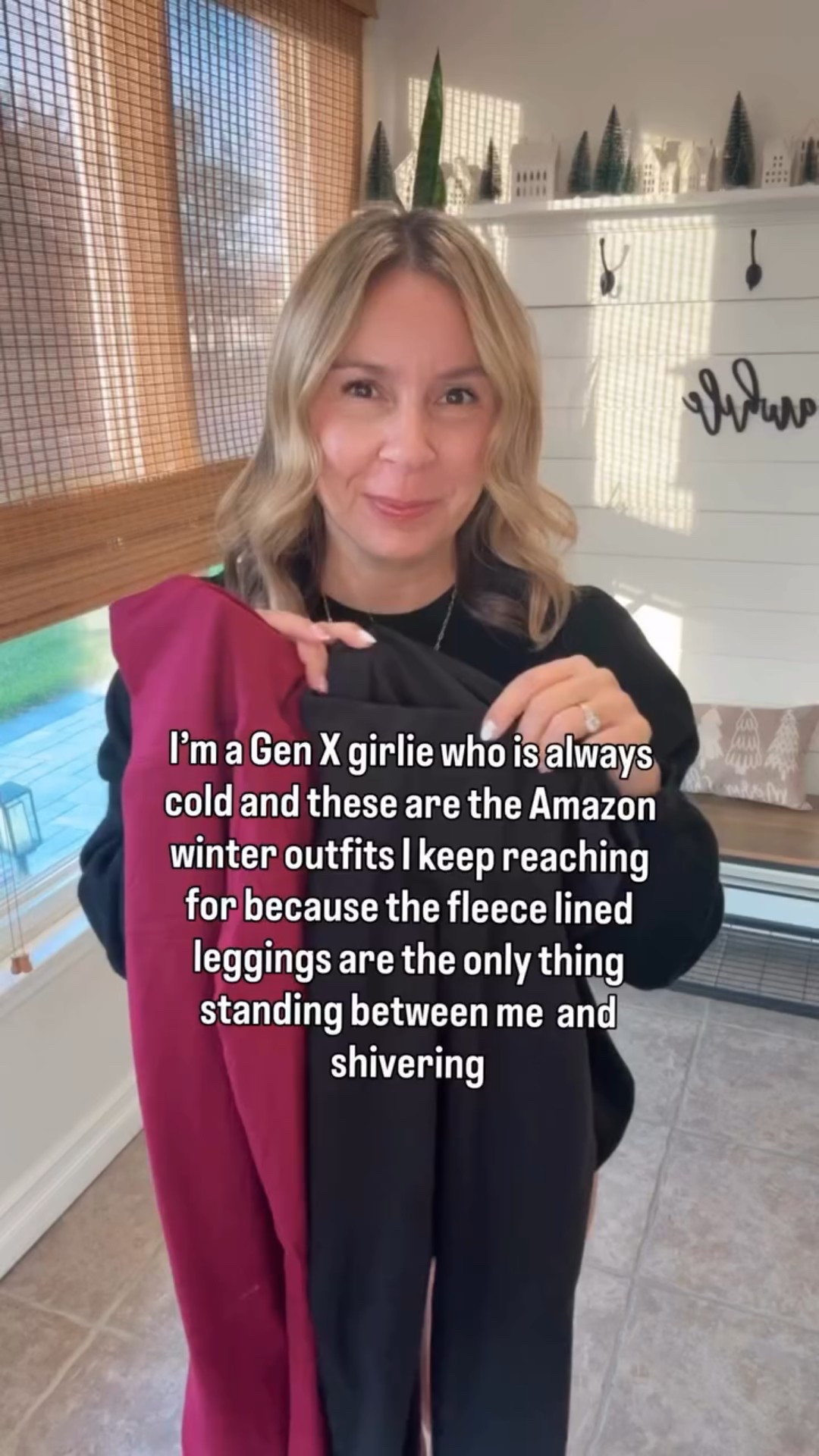 I’m wearing a medium in everything! Just a Gen X girlie who’s always freezing but these Amazon fleece lined leggings are saving me. The two pack is under $24 and they are the warmest leggings I own. If you need affordable winter outfits for women over 40 and 50 these are the base layer I reach for all the time. 

Shop my LTK and Amazon storefront for more midlife fashion finds!

#amazonstyle #midsizeoutfits #over50fashion #fleecelinedleggings #styleforwomen #wintercomfort

#LTKGiftGuide #LTKOver40 #LTKselfcare