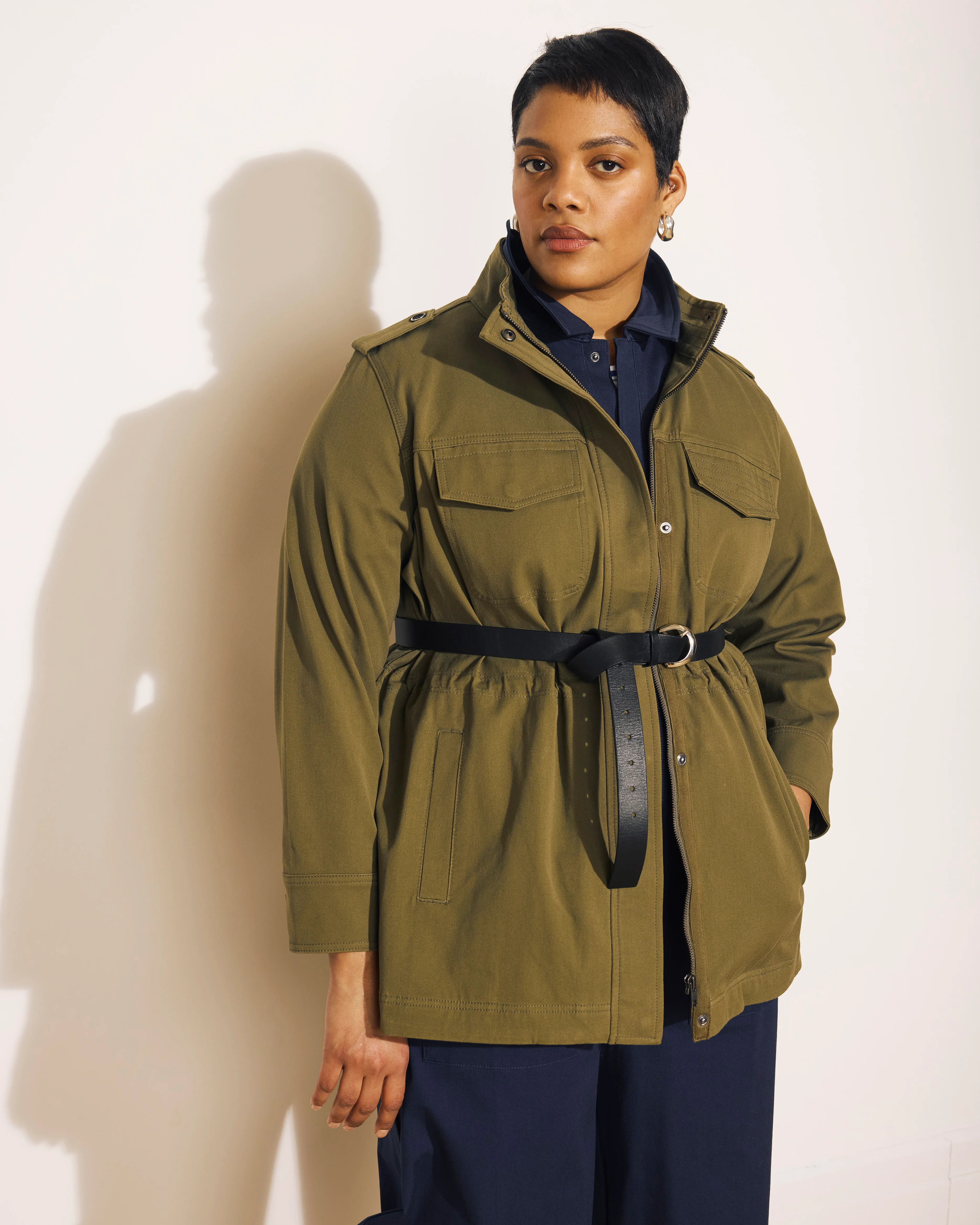 Vineyard Stretch Cotton Twill Jacket - Ivy | Universal Standard