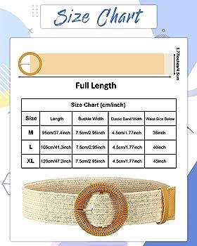 Amazon.com: 4 Pieces Straw Woven Elastic Stretch Waist Belt Women Skinny Dress Belt Wooden Style ... | Amazon (US)