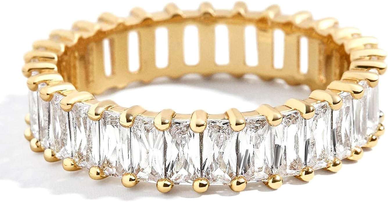 Aojun 14K Gold Filled Chunky Open Stackable Rings for Women | Bold Statement Ring Band Gold Rings... | Amazon (US)