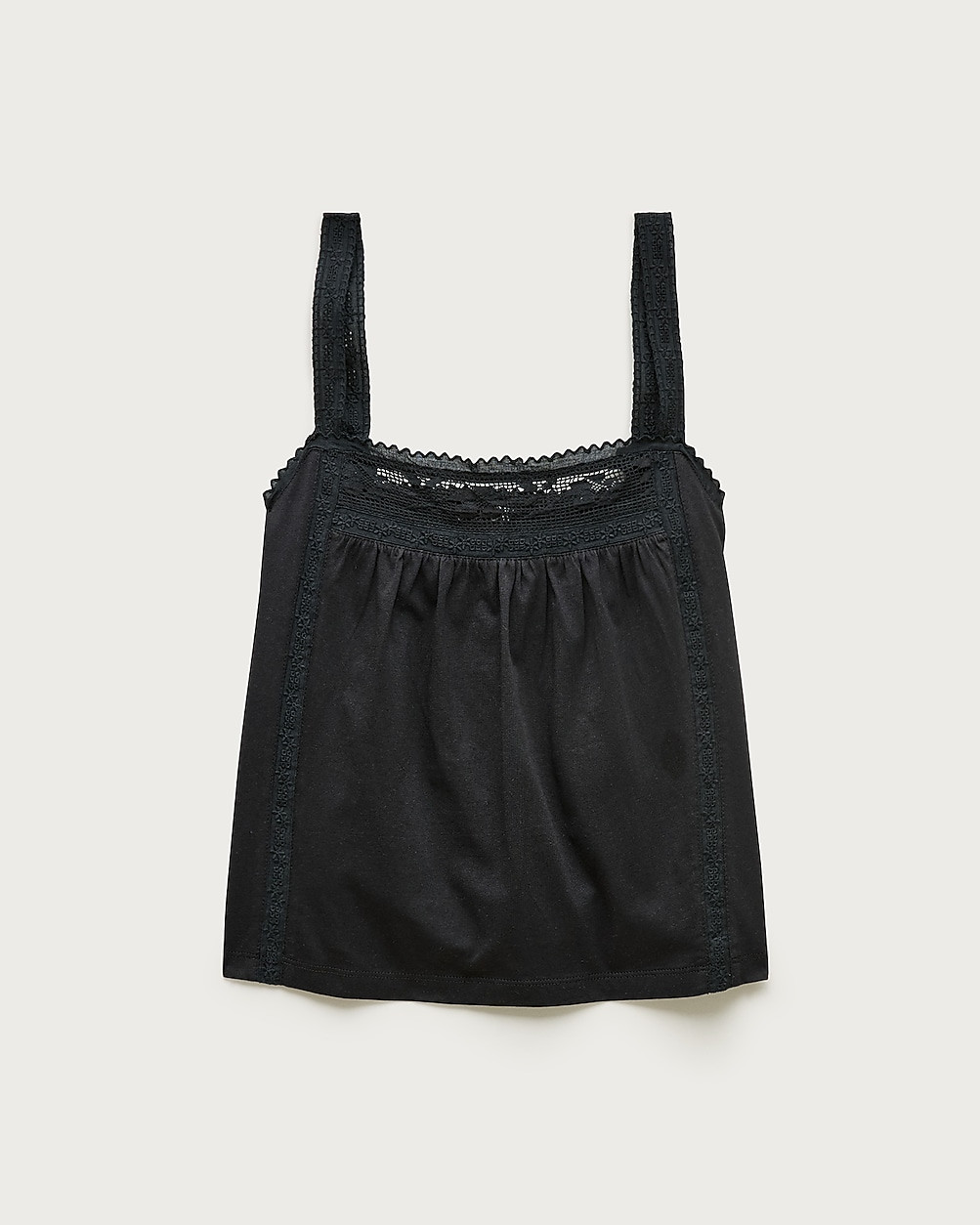 Lace-trim tank top in broken-in jersey | J. Crew US