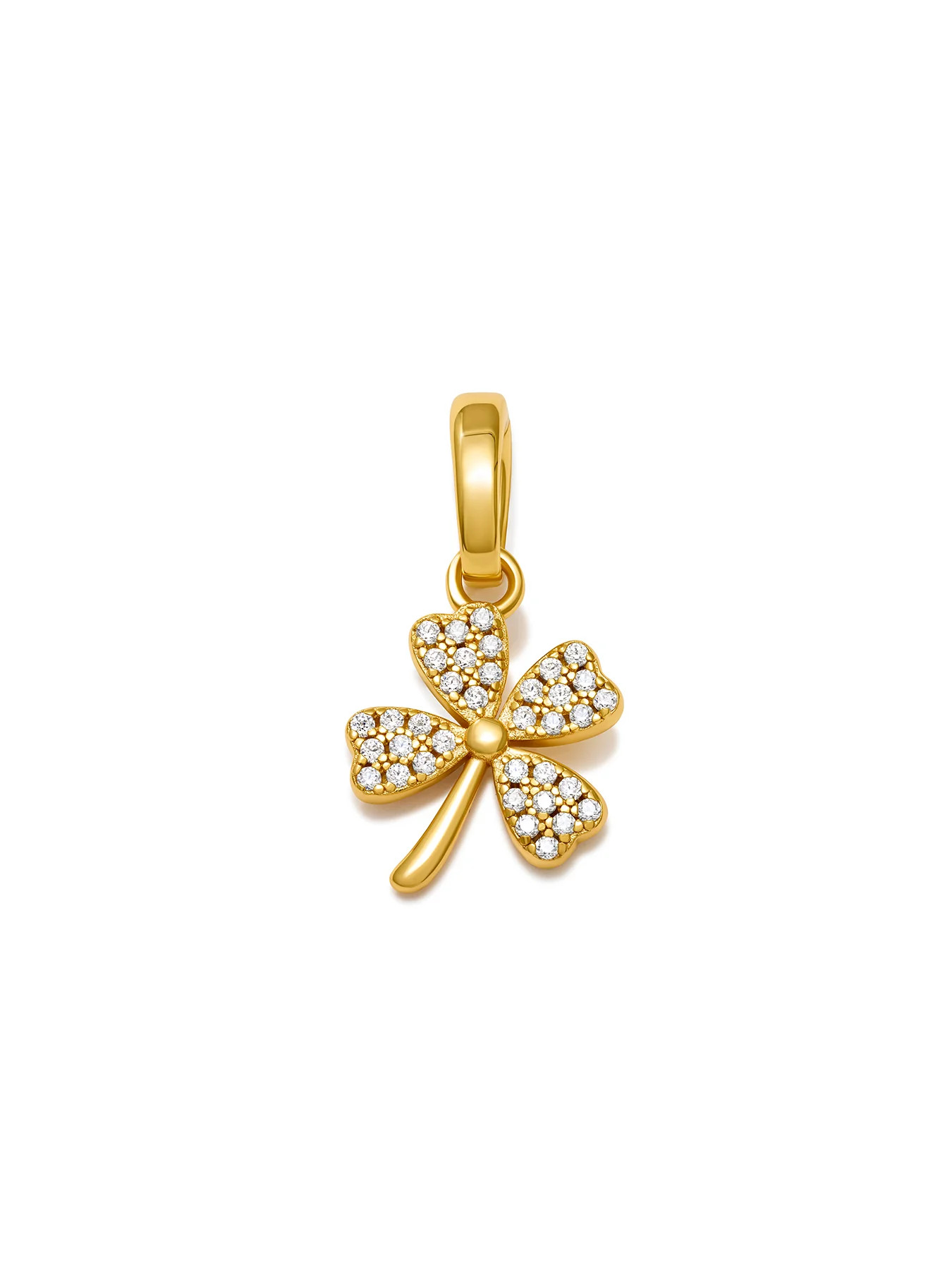CLOVER - Charm • Color: 18K Yellow Gold-CZ-white | Ninety-9