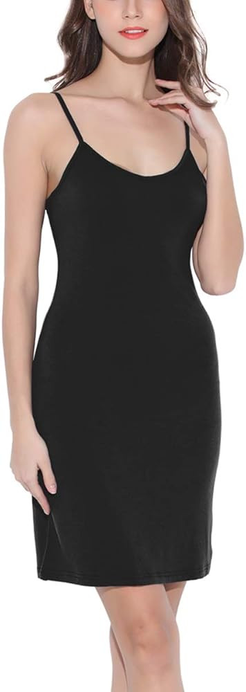 Coreal Full Slip For Women Under Dress Adjustable Spaghetti Strap Knee Length Slips Undergarment ... | Amazon (US)