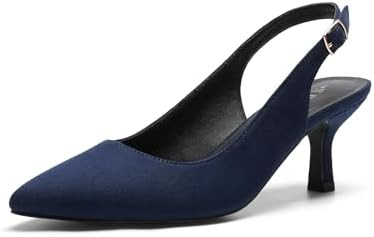 DREAM PAIRS Women's Kitten Heel Slingback Pointed Closed Toe Low Stiletto Heels Dress Bridal Eleg... | Amazon (US)