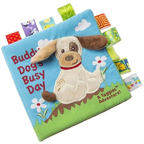 Taggies Touch & Feel Soft Cloth Book with Crinkle Paper and Squeaker, Buddy Dog | Amazon (US)