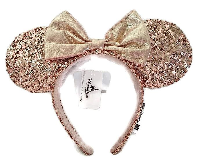 Disney Parks Minnie Mouse Rose Gold Sequined Ear Headband | Amazon (US)