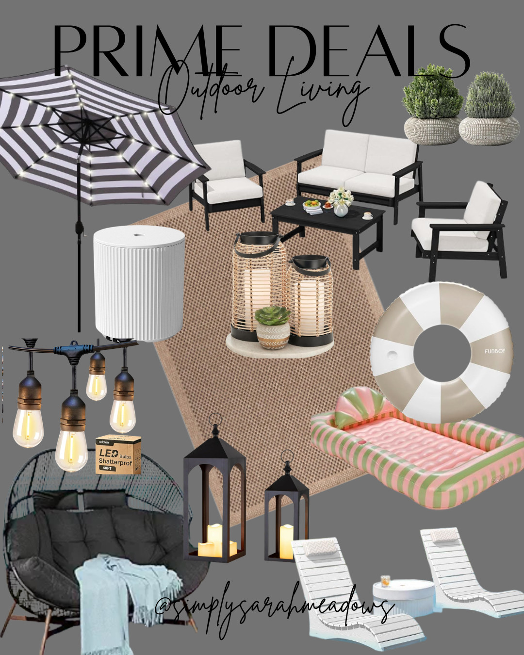 Elevate your outdoor space with these must-haves. From cozy seating to pool floats, shop my top picks @simplysarahmeadows #OutdoorLiving #AmazonFinds #LTKSaleAlert #OutdoorFinds #LTKHome 

 