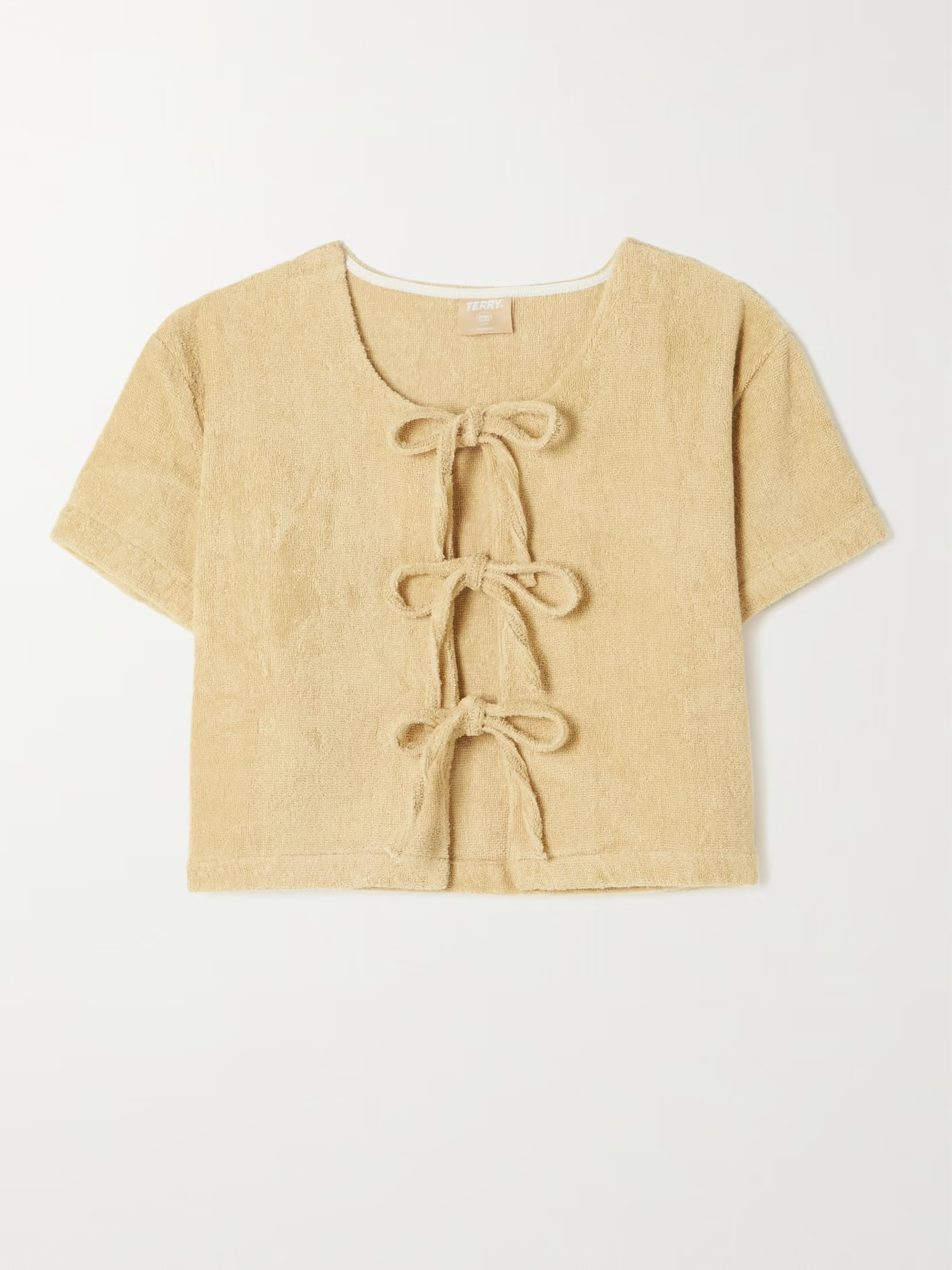 Tie-front cotton-terry top | NET-A-PORTER (US)