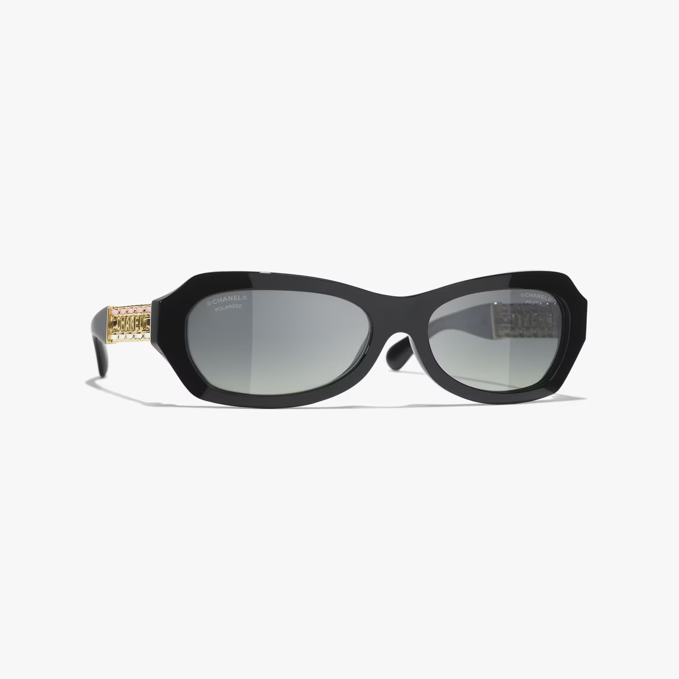 CHANEL Sunglasses: Rectangle Sunglasses, acetate, metal & calfskin — Fashion | CHANEL | Chanel, Inc. (US)