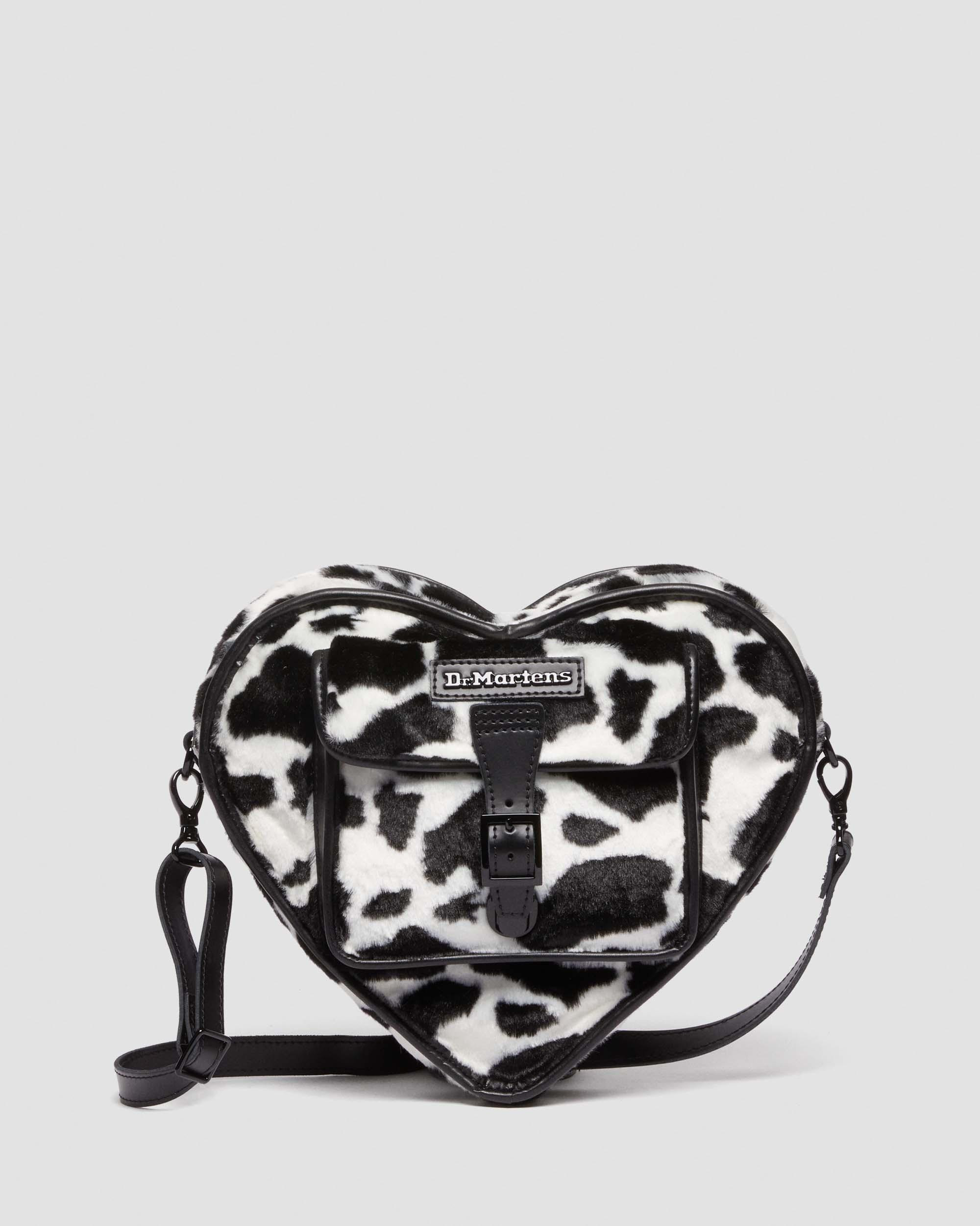 Heart Shaped Faux Fur Cow Print Backpack | Dr. Martens