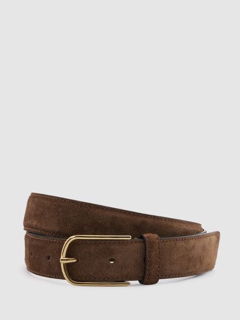 Suede Belt in Tan | Reiss UK