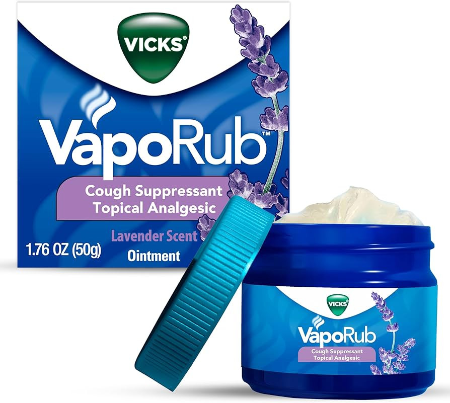Vicks VapoRub, Lavender Scent, Cough Suppressant, Topical Chest Rub & Analgesic Ointment, Medicat... | Amazon (US)