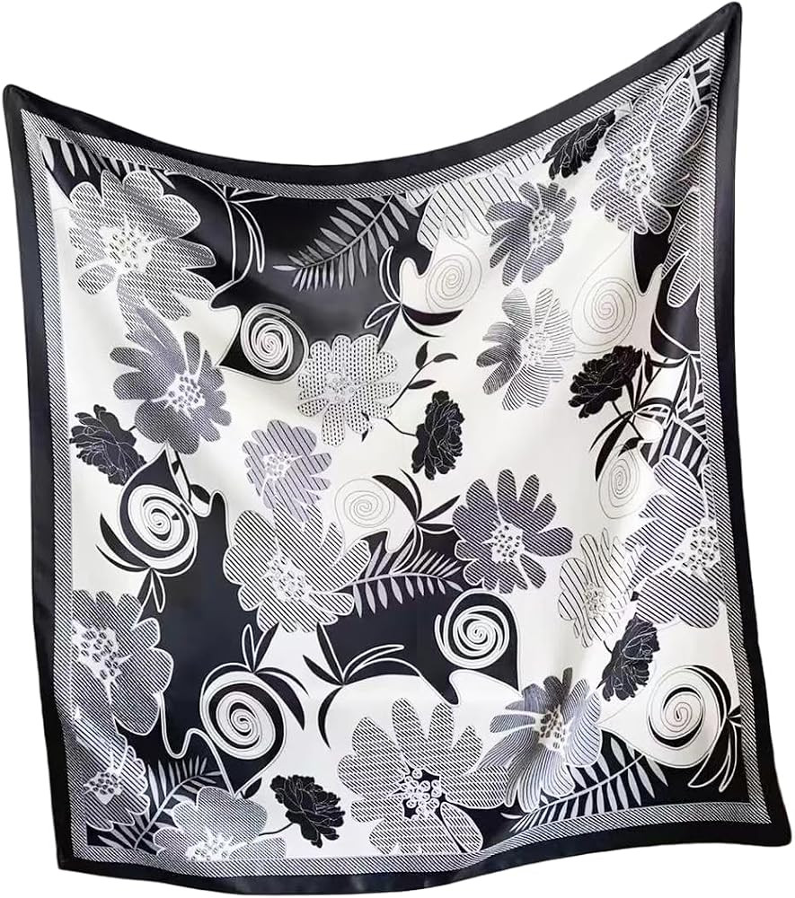Julunar Silk Like Head Scarf for Women - Satin Large Hair Scarves - 35" Square Silk Hair Wrap for... | Amazon (US)