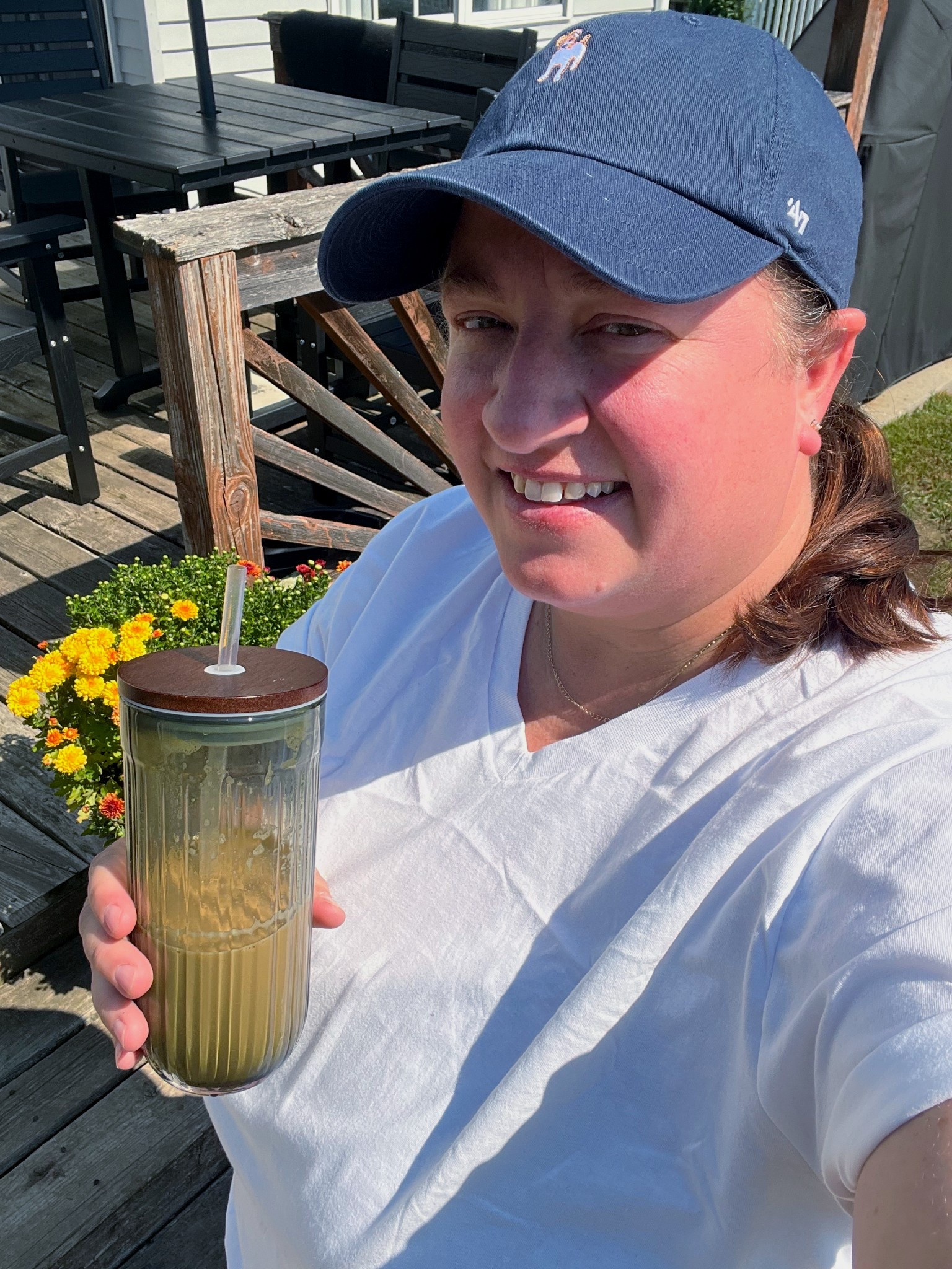A beautiful morning and an iced coffee on the deck before heading out to volunteer at the rescue. Casual v-neck tee (I love wearing oversized men’s undershirts), 47Brand dog collection hat, and of course my favorite 21oz glass tumbler from Target. The perfect Saturday  

#LTKFindsUnder50 #LTKHome #LTKStyleTip