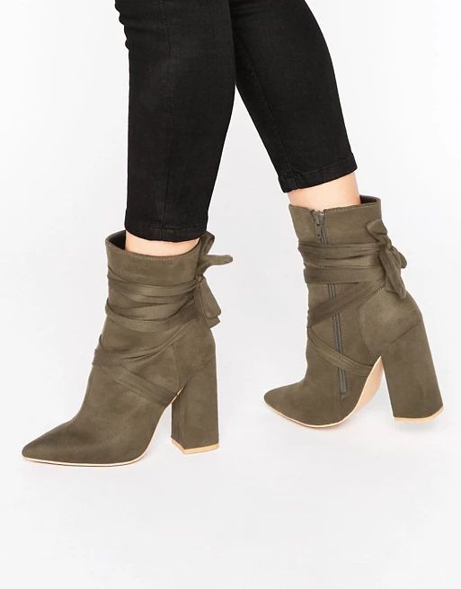 Missguided Wrap Around Block Heel Ankle Boots | ASOS US
