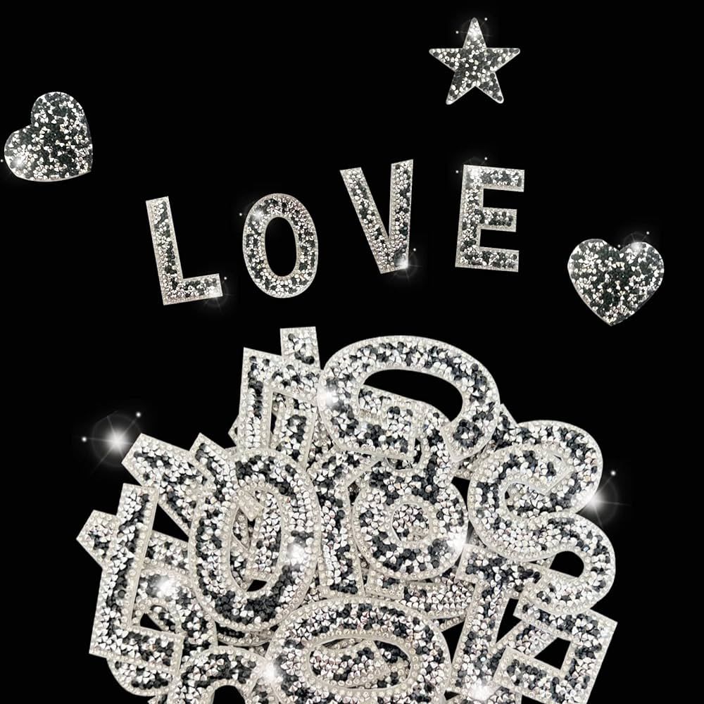 47 Pieces Rhinestone Letter Stickers Large,26 Self Adhesive Alphabet Stickers,10 Number Crystal G... | Amazon (US)