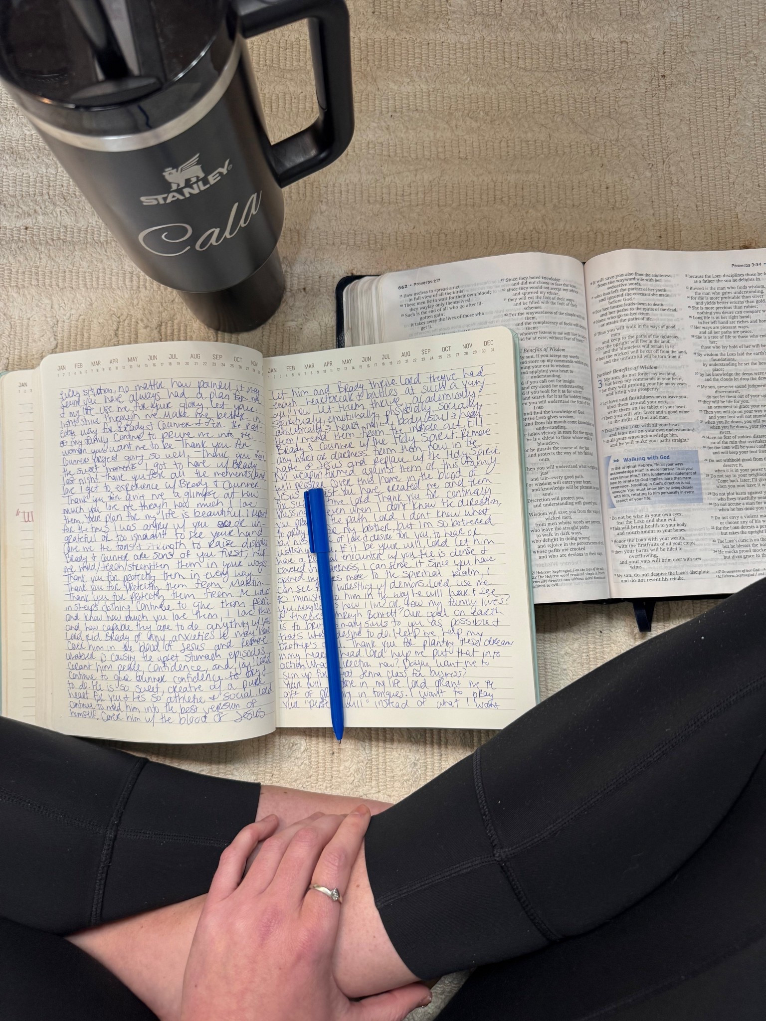 anyone else love having prayer time on the bathroom floor?! lol 

alsooo I’ve been consistently making myself write out my prayers on paper versus using my notes in my phone and ohhhh it’s made a world of difference… something about writing it all out on paper…. Most of the time I have like 4/5 pages of stuff to tell him about (not that he already doesn’t know- but I feel soothed and I get to visually see and document prayers he’s answered and questions he’s answered soooo clearly that ive previously asked) and sometimes it’s like 10 pages, other days it’s a few sentences and maybe some tears 🤷‍♀️
This is also a great way to get creative juices flowing… I notice when I stop physically writing, so do the ideas and motivation - go figure lol like duhhhh Cala more prayer and Bible will make you feel and perform better 🤦‍♀️

anywayssss highly recommend sneaking away into the bathroom or closet floor and brain dumping your prayers onto actual paper. Put the phone downnnnnnn and open your Bible!!! I promise it will solve all your problems 🙏🙏🙏

#LTKdayinmylife #LTKselfcare #LTKstorytime
