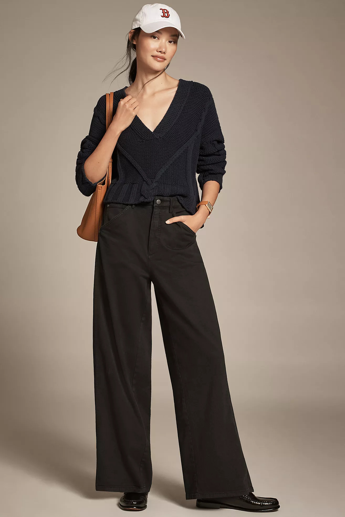 Pilcro Relaxed Elastic-Back Wide-Leg Pants | Anthropologie (US)