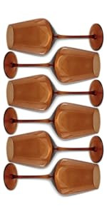 Saludi Smokey Sand Wine Glasses - Perfect for Fall, 16.5oz (Set of 6) Stemmed Single Color Glass ... | Amazon (US)