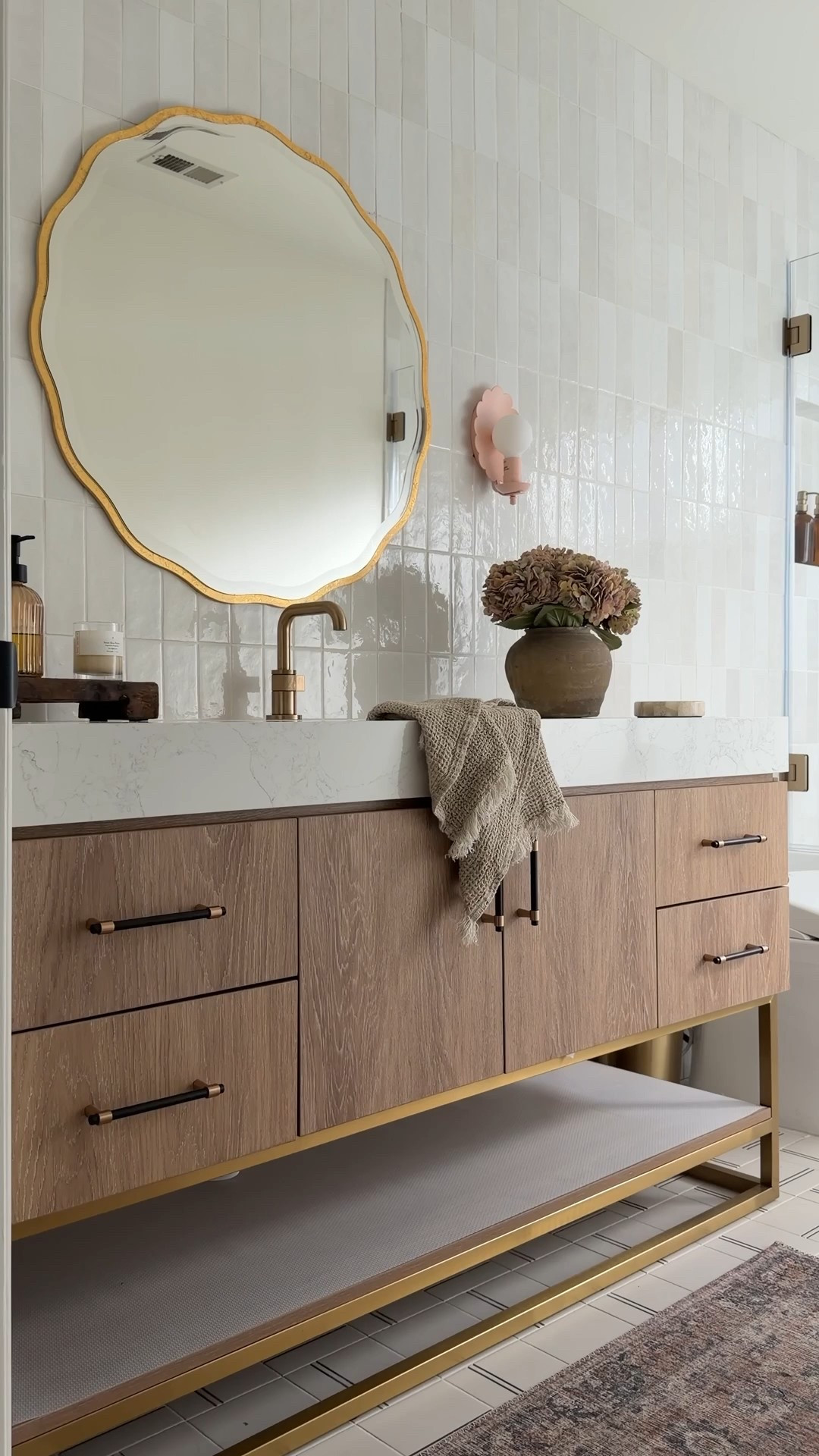 We save so much money in this bathroom using this prefab vanity as well as these handmade looking porcelain tiles. You can design a beautiful bathroom on a budget! I always find everything I need at Wayfair!  

@wayfair #wayfair #wayfairpartner #ad

#LTKHome #LTKFindsUnder100 #LTKSaleAlert