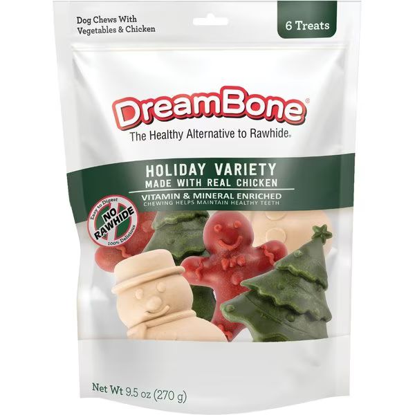 DREAMBONE Holiday Variety Vegetables & Chicken Dog Treats, 6 count - Chewy.com | Chewy.com