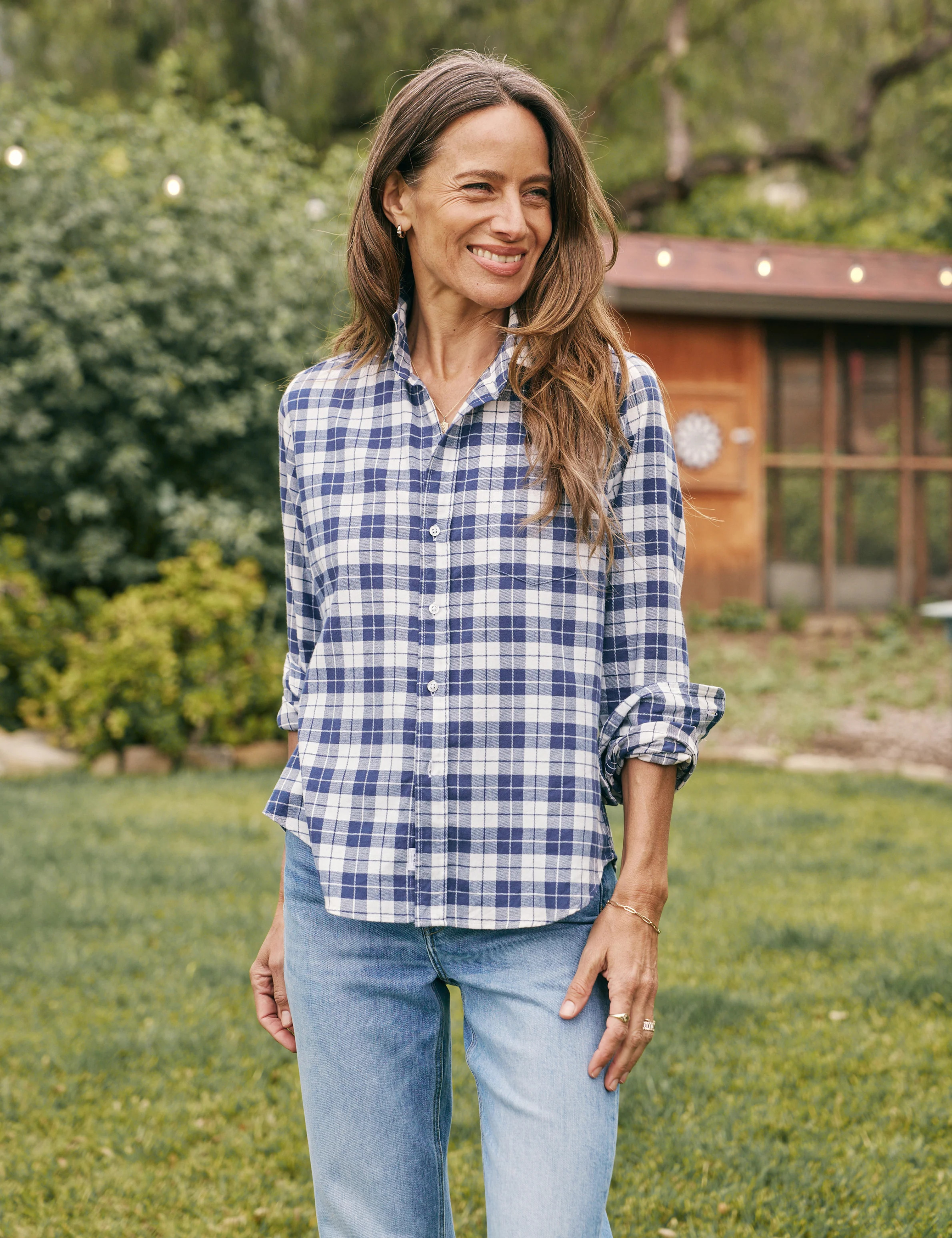 BARRY Blue and White Plaid, Flannel | Frank & Eileen