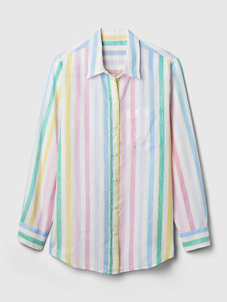 100% Linen Boyfriend Shirt | Gap (US)