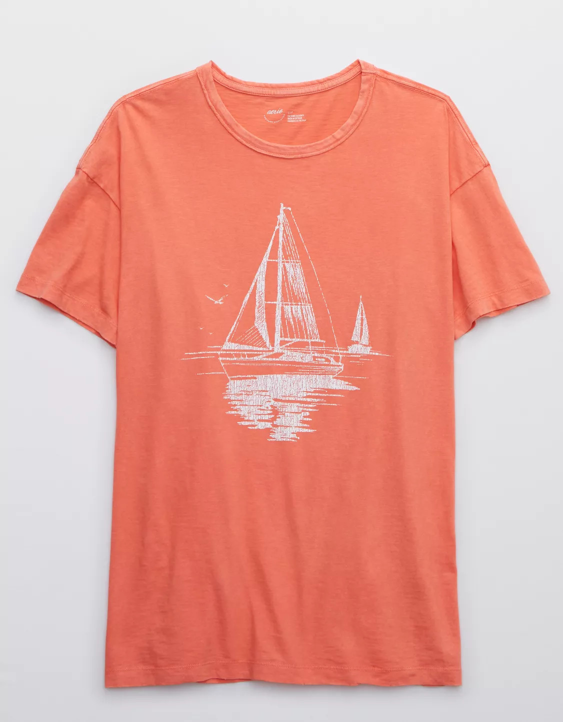 Aerie Distressed Graphic Oversized Boyfriend T-Shirt | American Eagle Outfitters (US & CA)