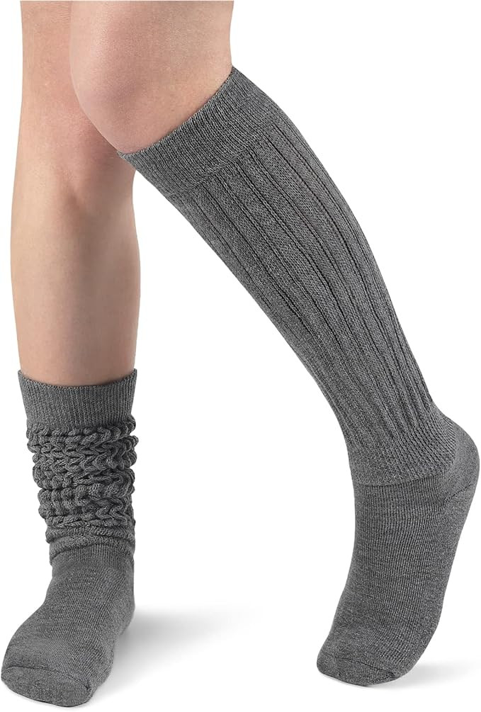 Witwot Slouch Socks Women Knit Knee High Boot Long Tube Scrunch Sock for Woman | Amazon (US)