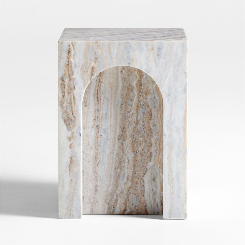 Triomphe Marble Square Side Table | Crate & Barrel | Crate & Barrel