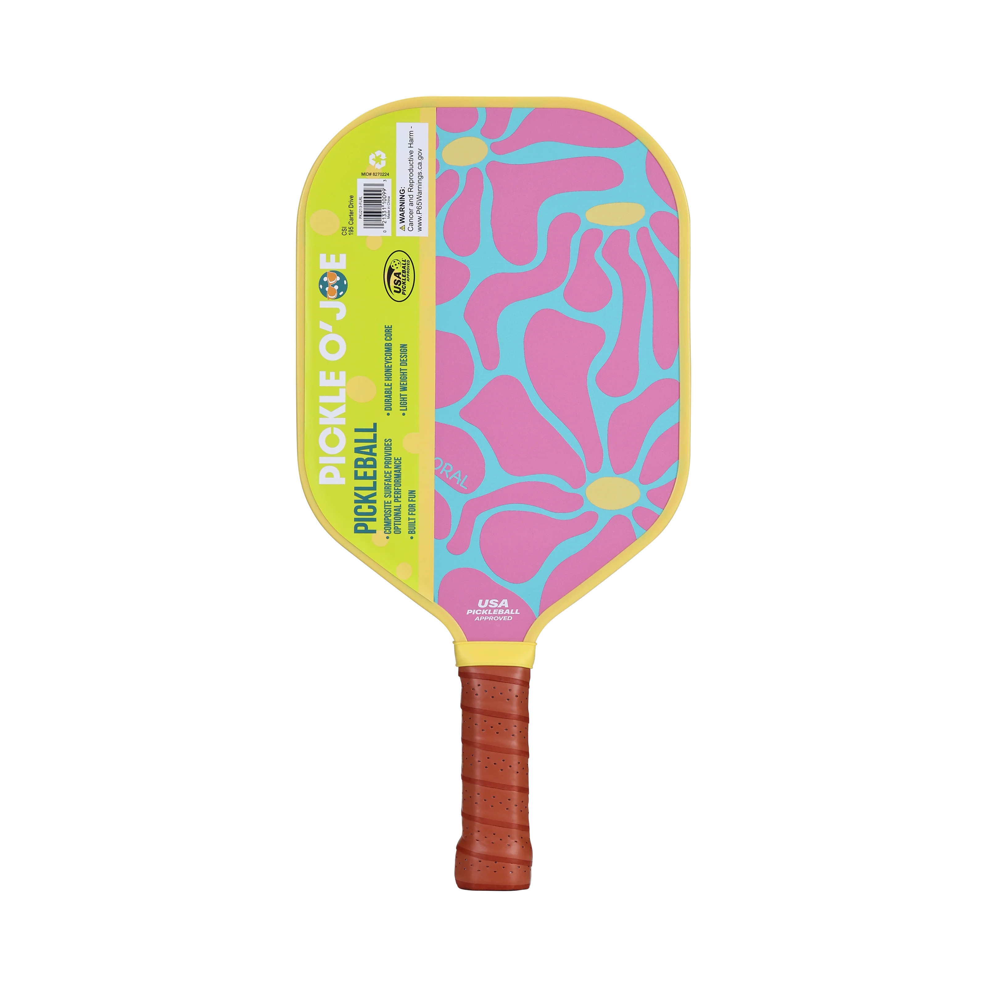 Pickle O'Joe Lightweight Fiberglass Pickleball Paddle USAPA Approved, Floral | Walmart (US)